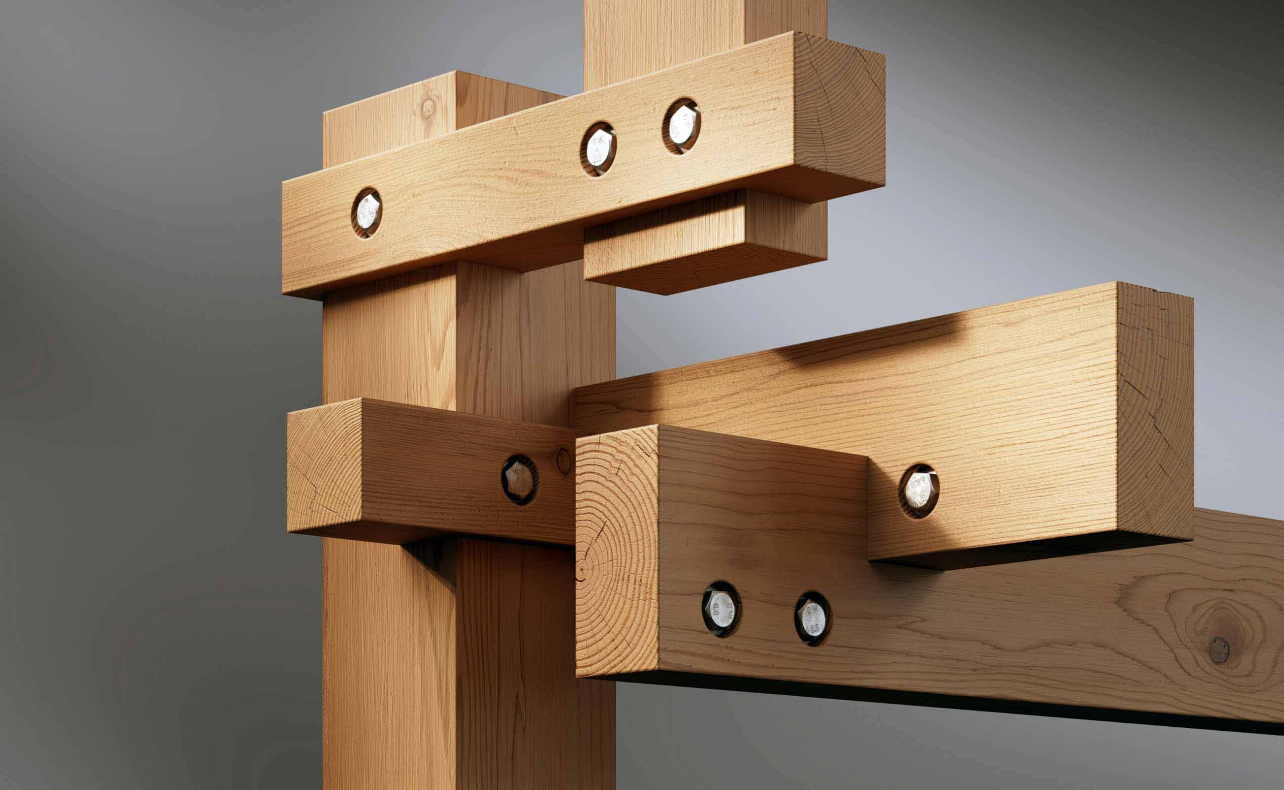 Complex wood structure Wooden building blocks