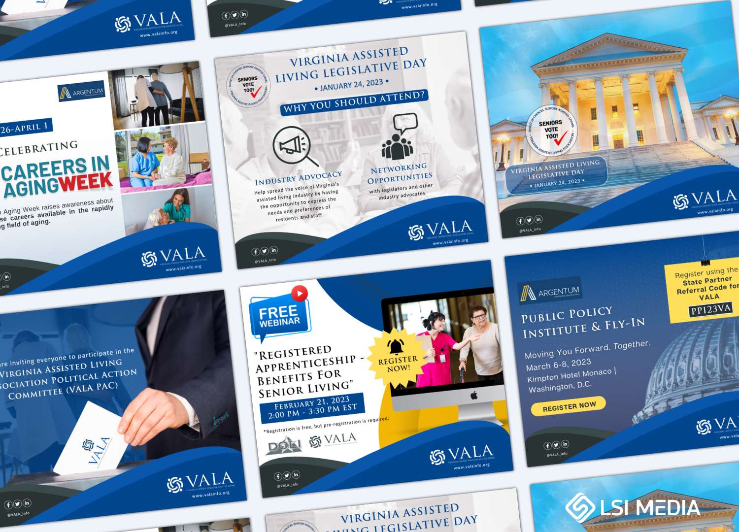 VALA Portfolio 7 VALA (Virginia Assisted Living Association): Social Media Management & Graphic Design VALA