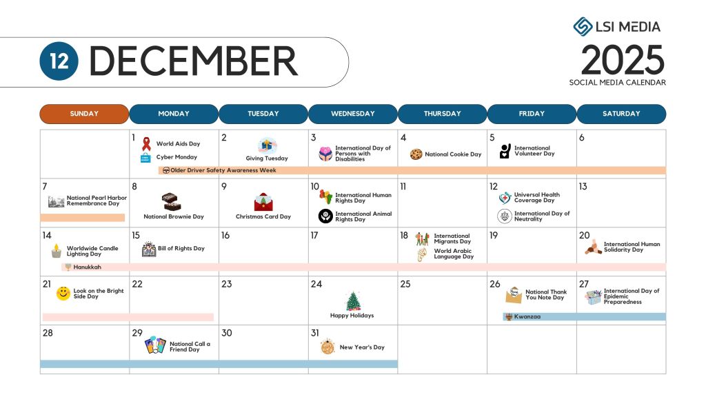 December Social Media Calendar